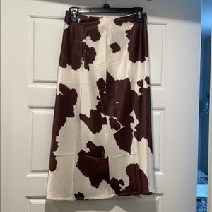 Western print midi skirt